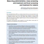 WHO Evidence Review Group meeting report: Mass drug administration, mass screening and treatment and focal screening and treatment for malaria