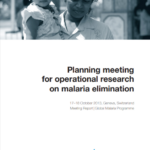 Planning meeting for operational research on malaria elimination