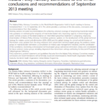 MPAC conclusions and recommendations: September 2013