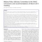 MPAC conclusions and recommendations: March 2013