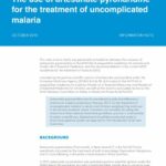 The use of artesunate-pyronaridine for the treatment of uncomplicated malaria: Information note