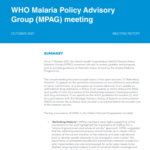 Malaria Policy Advisory Group (‎MPAG)‎ meeting report: October 2021