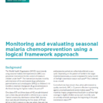 Monitoring and evaluating seasonal malaria chemoprevention using a logical framework approach