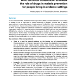 WHO technical consultation to review the role of drugs in malaria prevention for people living in endemic settings