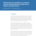 WHO technical consultation on preferred product characteristics for drugs used in malaria chemoprevention
