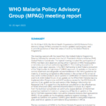 Malaria Policy Advisory Group (MPAG) meeting report: April 2023