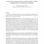 Declaration for accelerated malaria mortality reduction in Africa: commitment that “No one shall die from malaria”