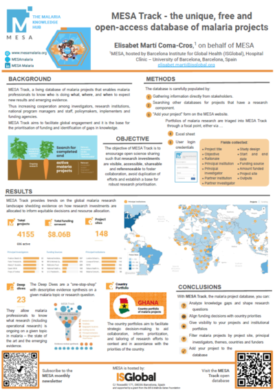 MESA Track - the unique, free and open-access database of malaria ...