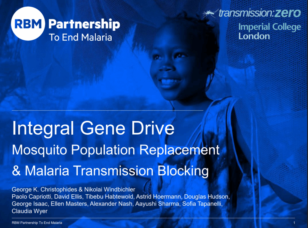Integral gene drive mosquito population replacement & malaria ...