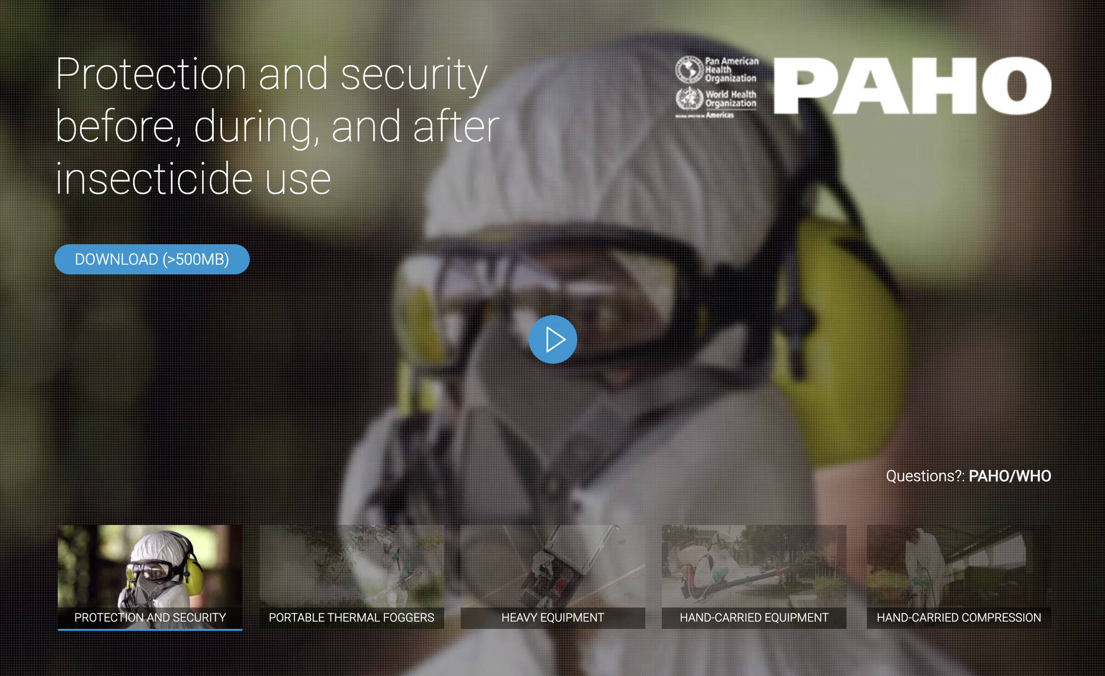 Training videos for vector control workers - MESA