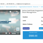 Procurement & Supply Chain Management (beginner) – Online Certificate Programme