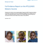 Full Evidence Report on the RTS,S/AS01 Malaria Vaccine