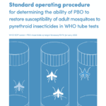 Standard operating procedure for determining the ability of PBO to restore susceptibility of adult mosquitoes to pyrethroid insecticides in WHO tube tests