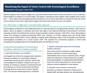 Maximizing the Impact of Vector Control with Entomological Surveillance - A practitioner’s quick guide (August 2026)